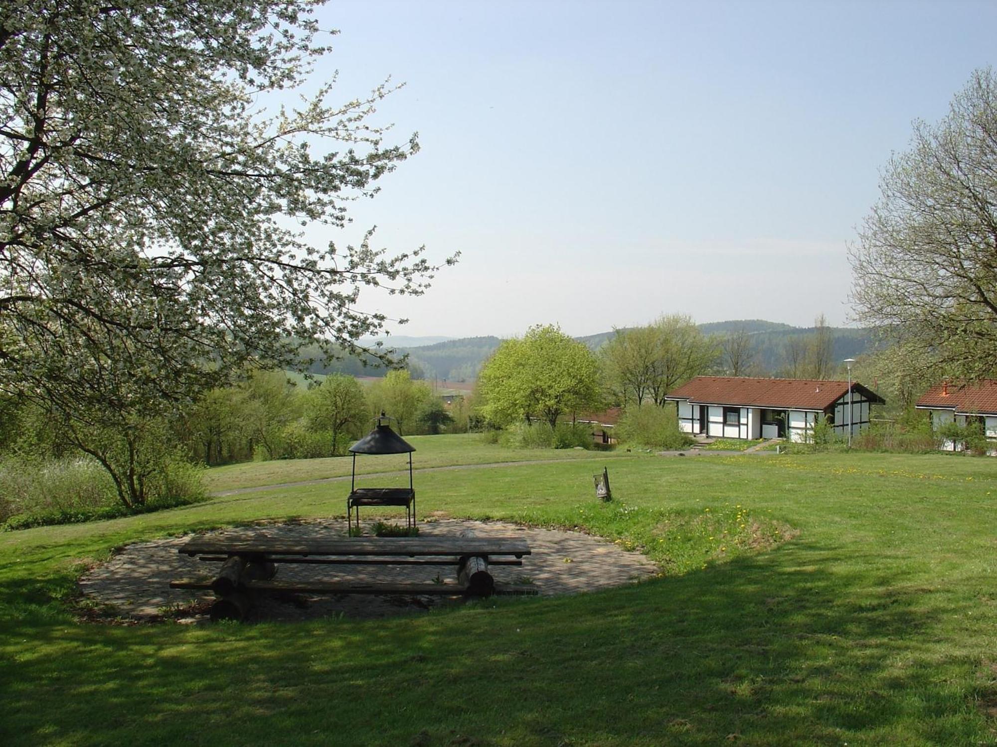 Wooden Bungalow With A Terrace, In A Wooded Area Villa Ronshausen Buitenkant foto