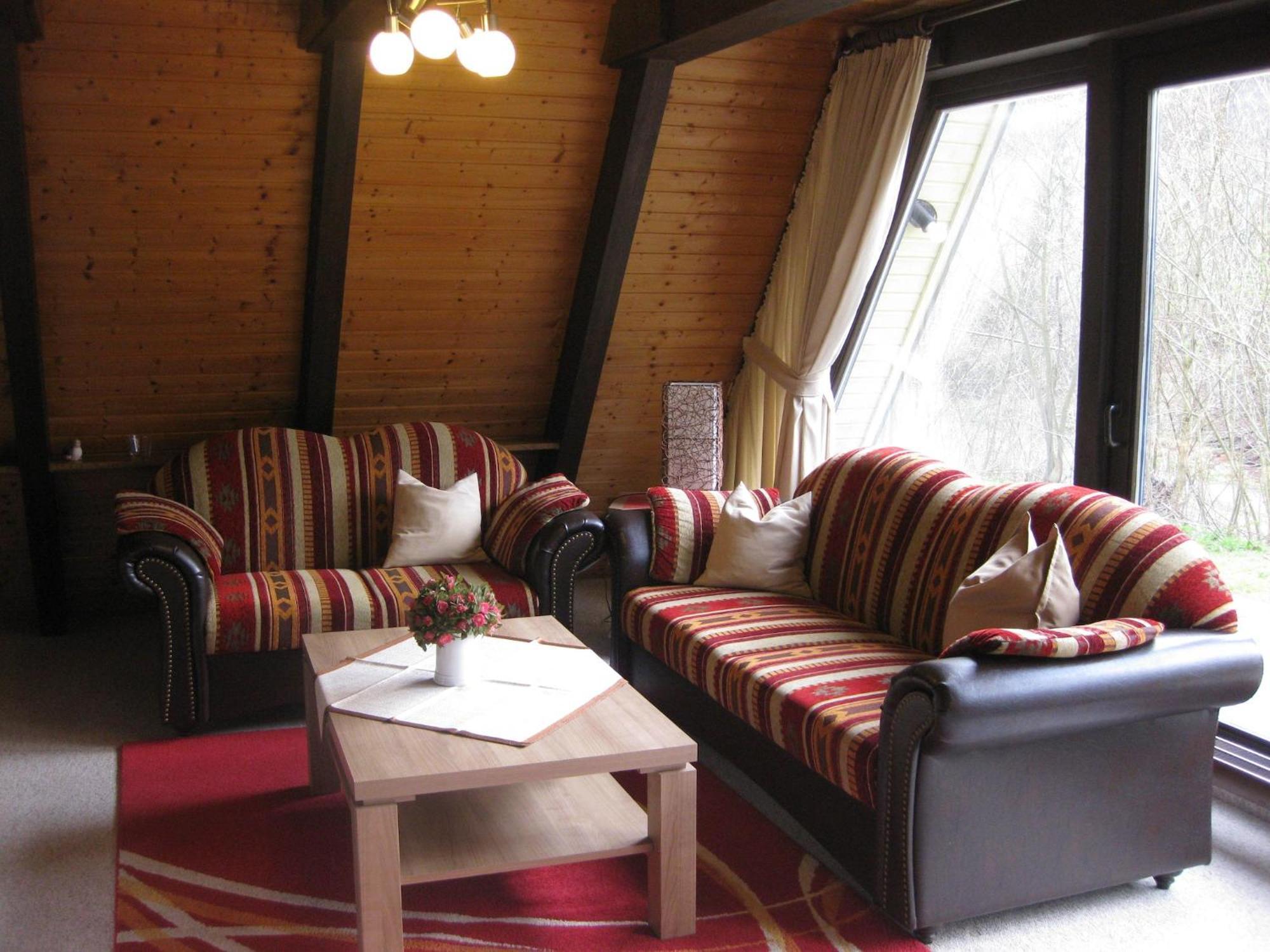 Wooden Bungalow With A Terrace, In A Wooded Area Villa Ronshausen Buitenkant foto